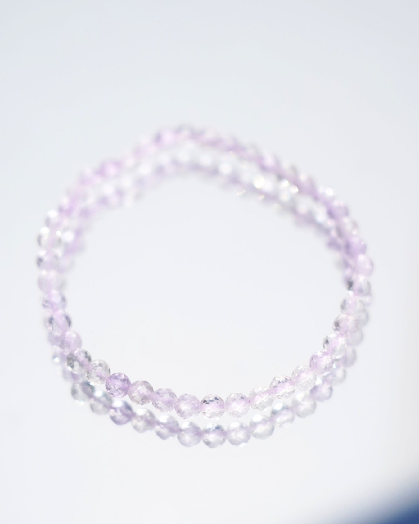 3mm Faceted Lavender Amethyst Smooth Rondelle Beads Bracelet | Lavender Light Bracelet | The Third Eye Chakra