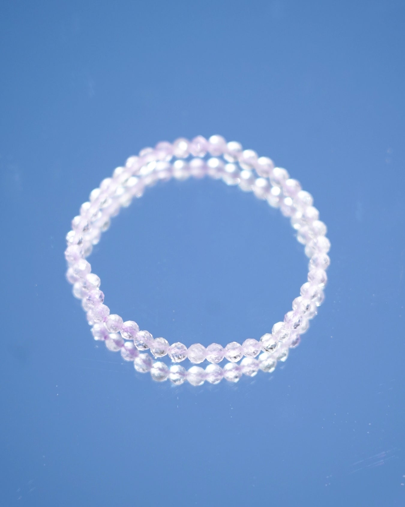 3mm Faceted Lavender Amethyst Smooth Rondelle Beads Bracelet | Lavender Light Bracelet | The Third Eye Chakra