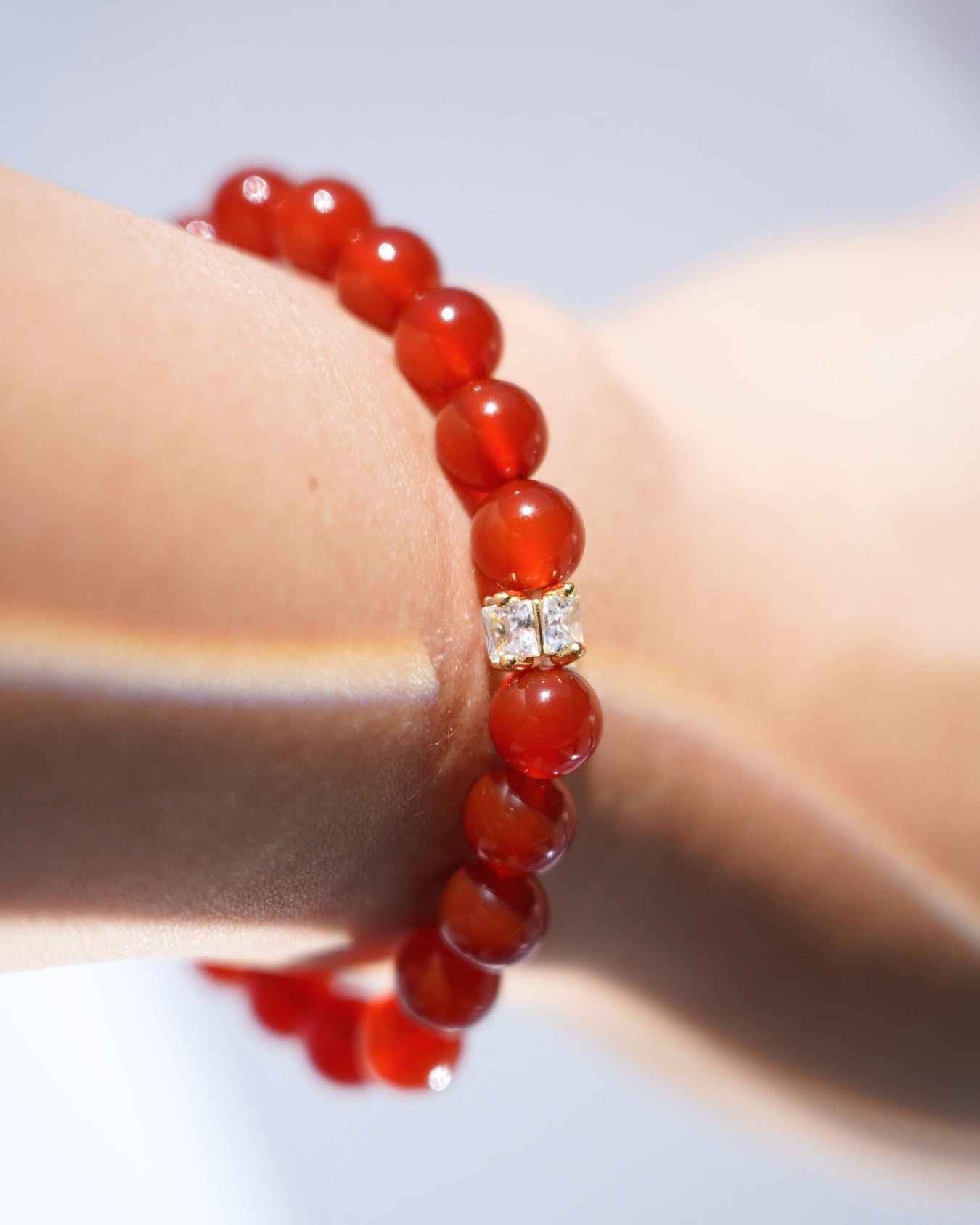 8mm Natural Carnelian Smooth Rondelle Beads Crystal | Fire Spirit Bracelet | Root Chakra
