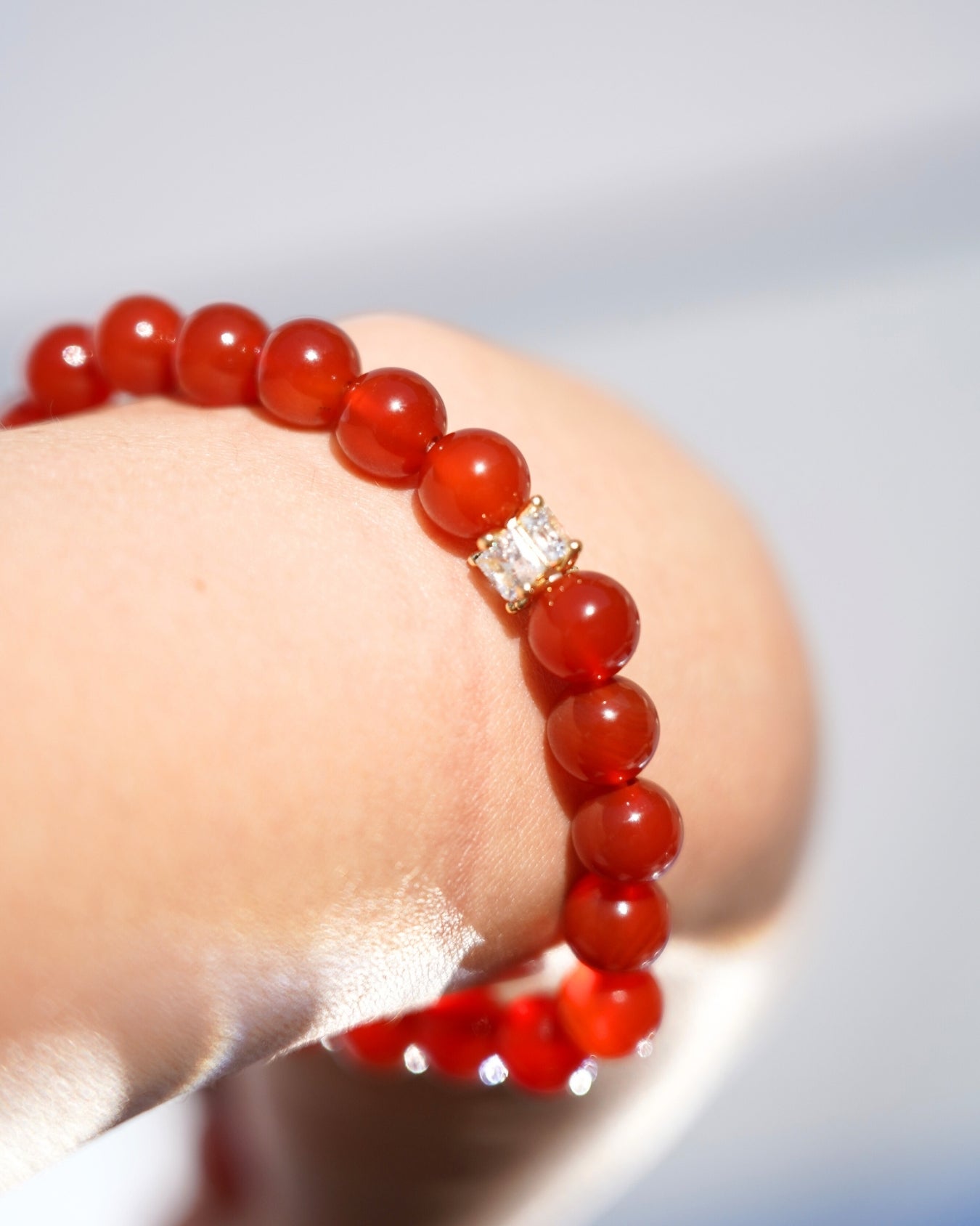 8mm Natural Carnelian Smooth Rondelle Beads Crystal | Fire Spirit Bracelet | Root Chakra