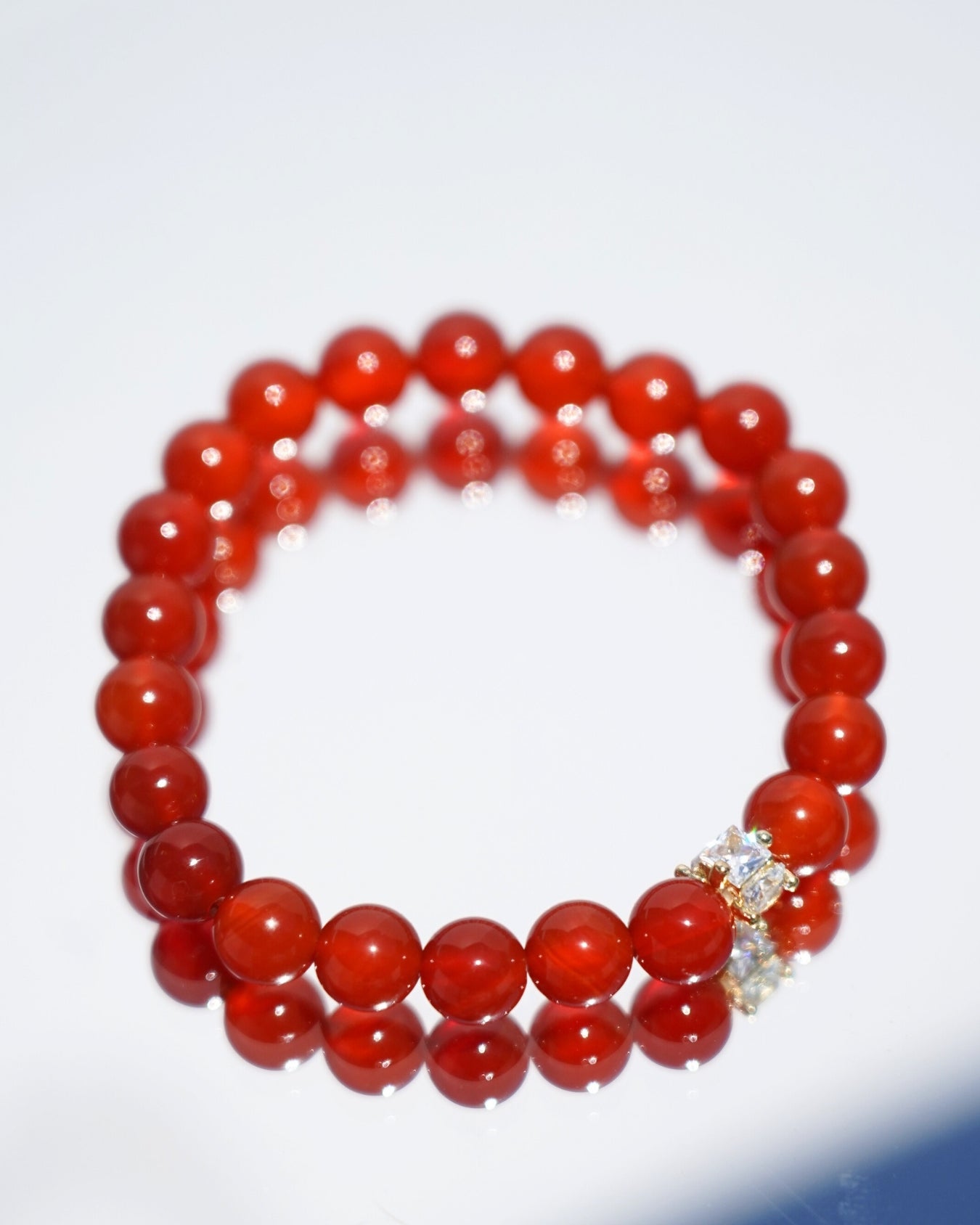 8mm Natural Carnelian Smooth Rondelle Beads Crystal | Fire Spirit Bracelet | Root Chakra