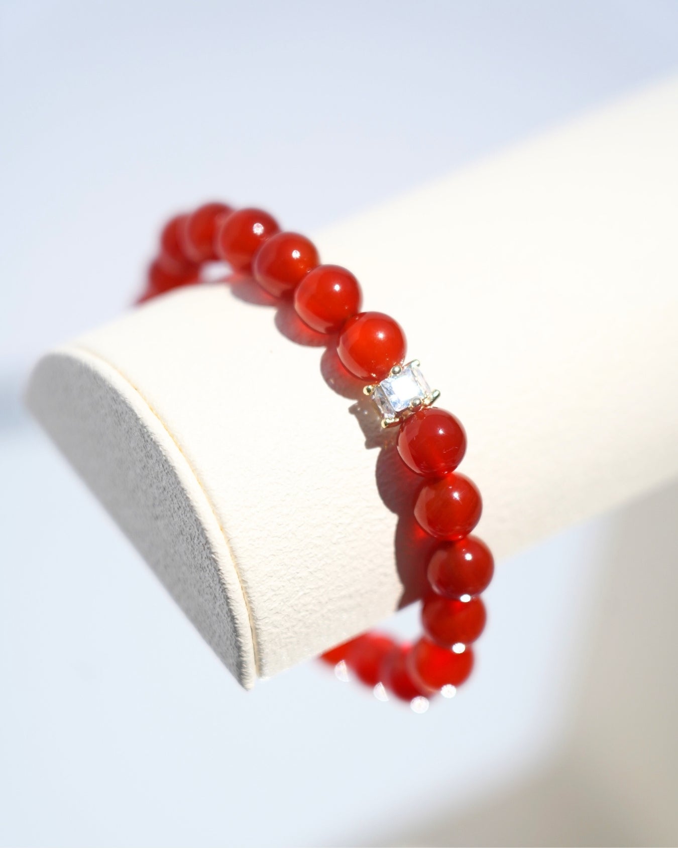 8mm Natural Carnelian Smooth Rondelle Beads Crystal | Fire Spirit Bracelet | Root Chakra