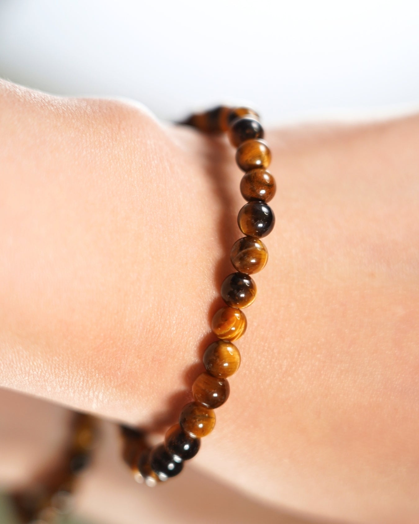 6mm Natural Yellow Tiger’s Eye Beads Smooth Rondelle Beads Bracelet | Solar Plexus Chakra