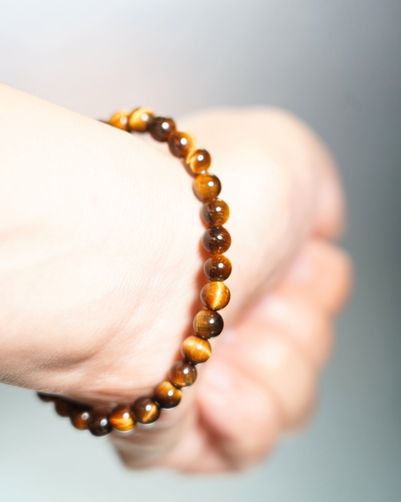 6mm Natural Yellow Tiger’s Eye Beads Smooth Rondelle Beads Bracelet | Solar Plexus Chakra