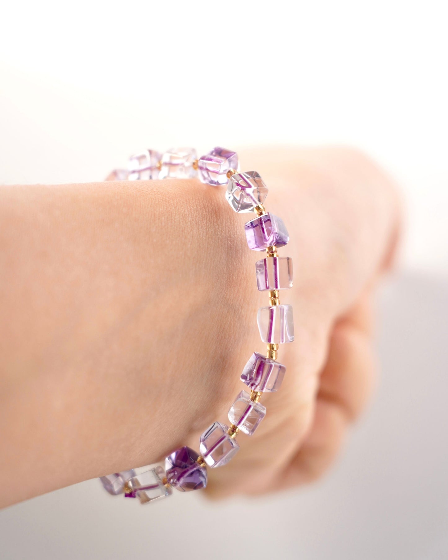 The Amethyst "Sugar Cube" Bracelet: Elegance & Tranquility