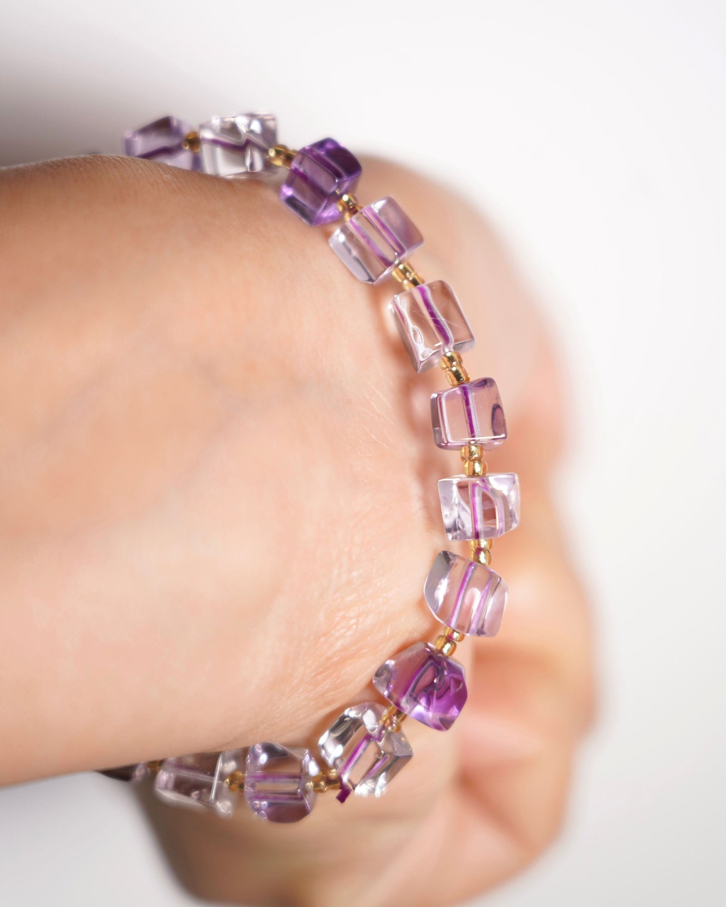 The Amethyst "Sugar Cube" Bracelet: Elegance & Tranquility