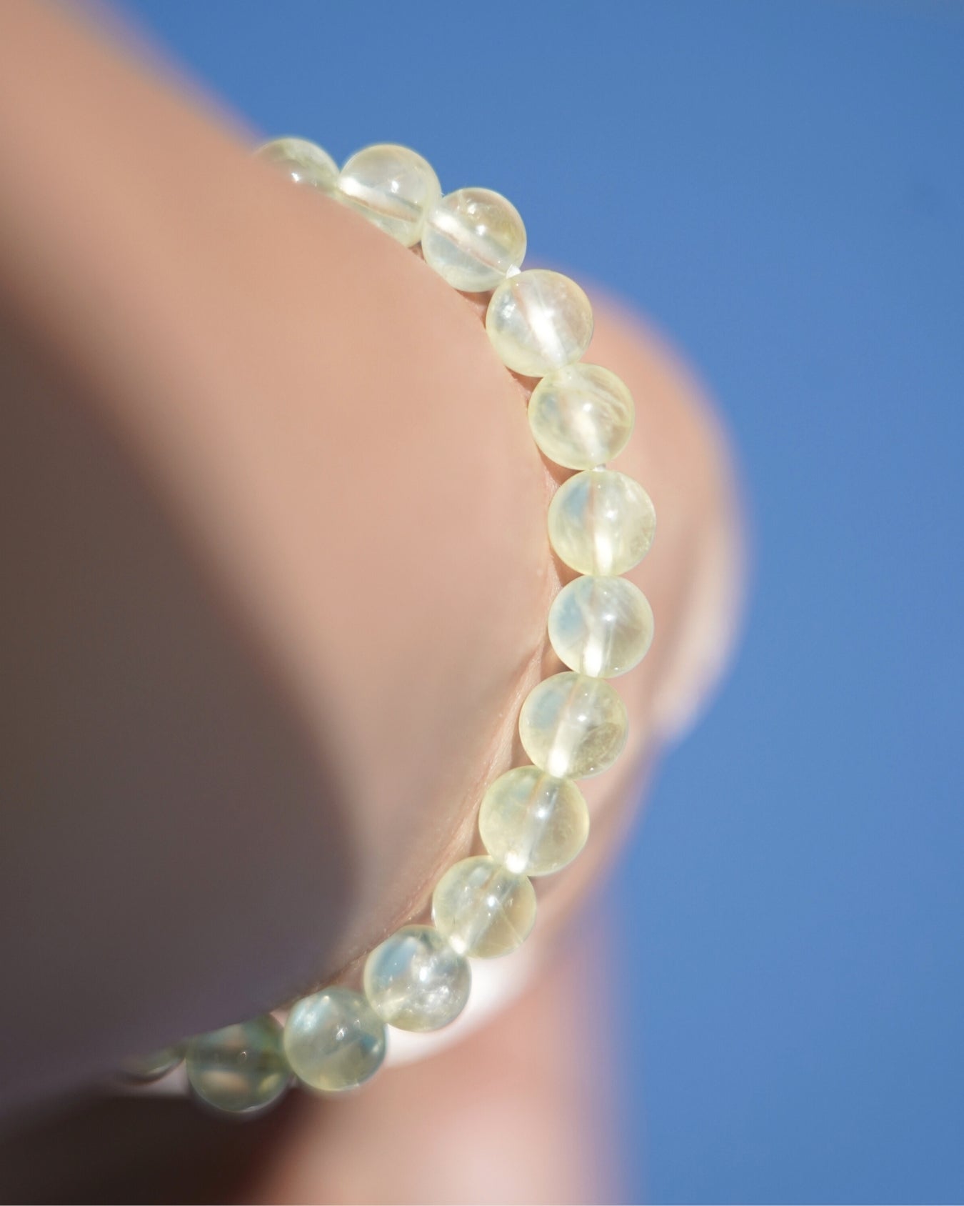 8mm Natural Prehnite Beads Bracelet | Serenity Seed Bracelet | Heart Chakra