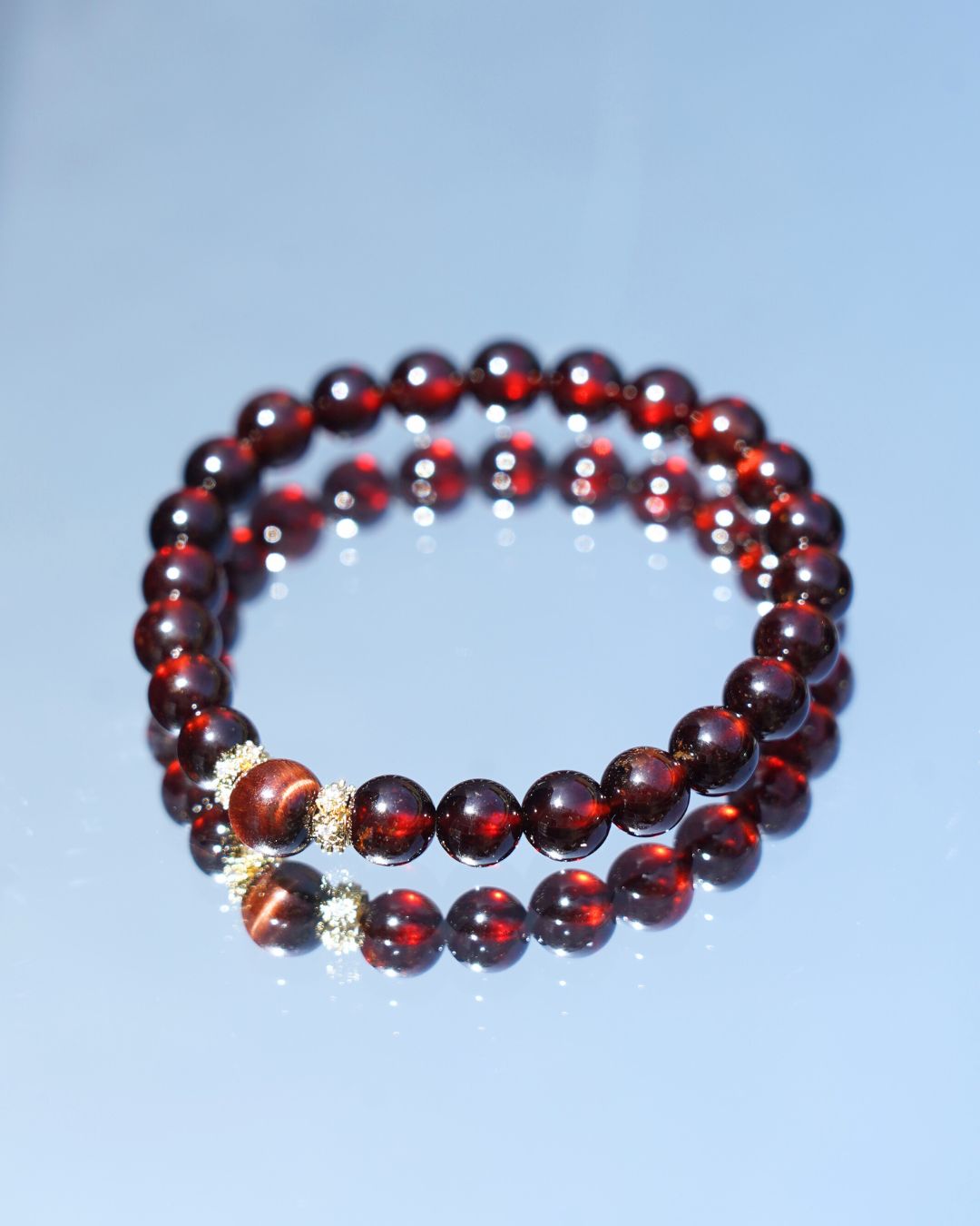 7mm Garnet and Tiger’s Eye Bracelet | Vital Flame Bracelet | Root Chakra