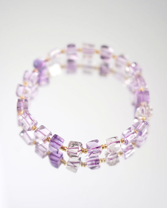 The Amethyst "Sugar Cube" Bracelet: Elegance & Tranquility