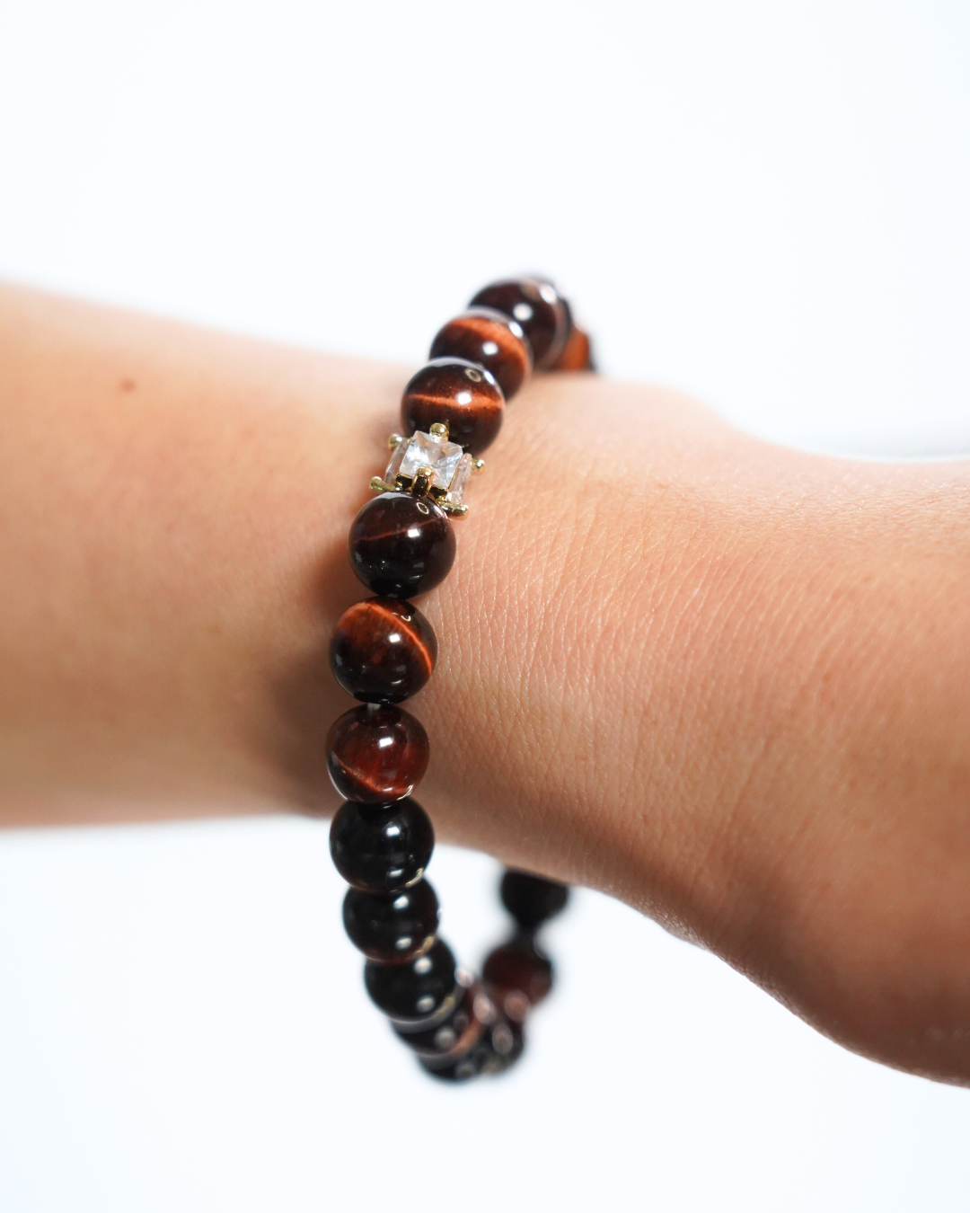 Natural 8mm Red Tiger’s Eye Smooth Rondelle Beads Bracelet | Flame Root Bracelet | Root Chakra
