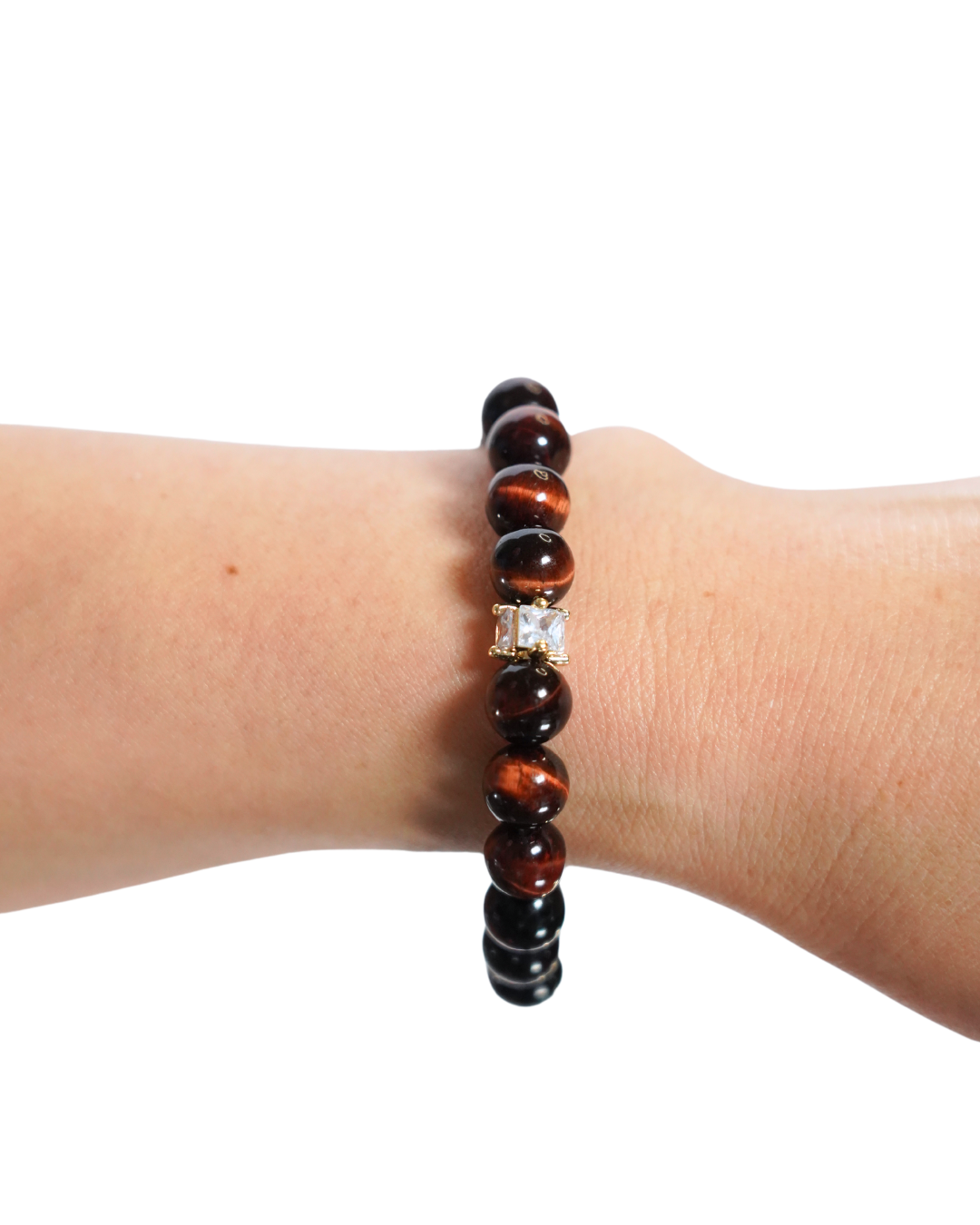 Natural 8mm Red Tiger’s Eye Smooth Rondelle Beads Bracelet | Flame Root Bracelet | Root Chakra