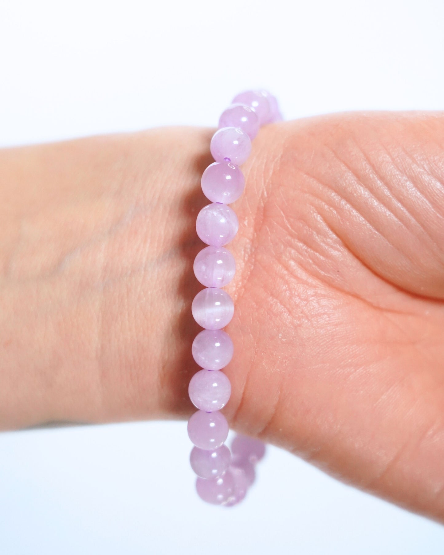 Natural Cat’s Eye Kunzite Purple Lithium beads 7mm Crystal Bracelet | Serene Heart Bracelet | Crown Chakra