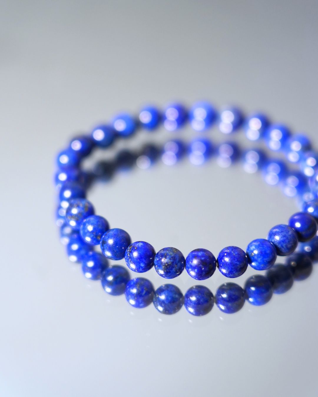 7mm Lapis Lazuli Smooth Rondelle Beads Bracelet | Royal Clarity Bracelet | Throat Chakra